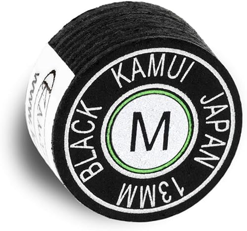 KAMUI Billar laminado negro CUE TIP - 1 pieza (mediano, 0.512 in)