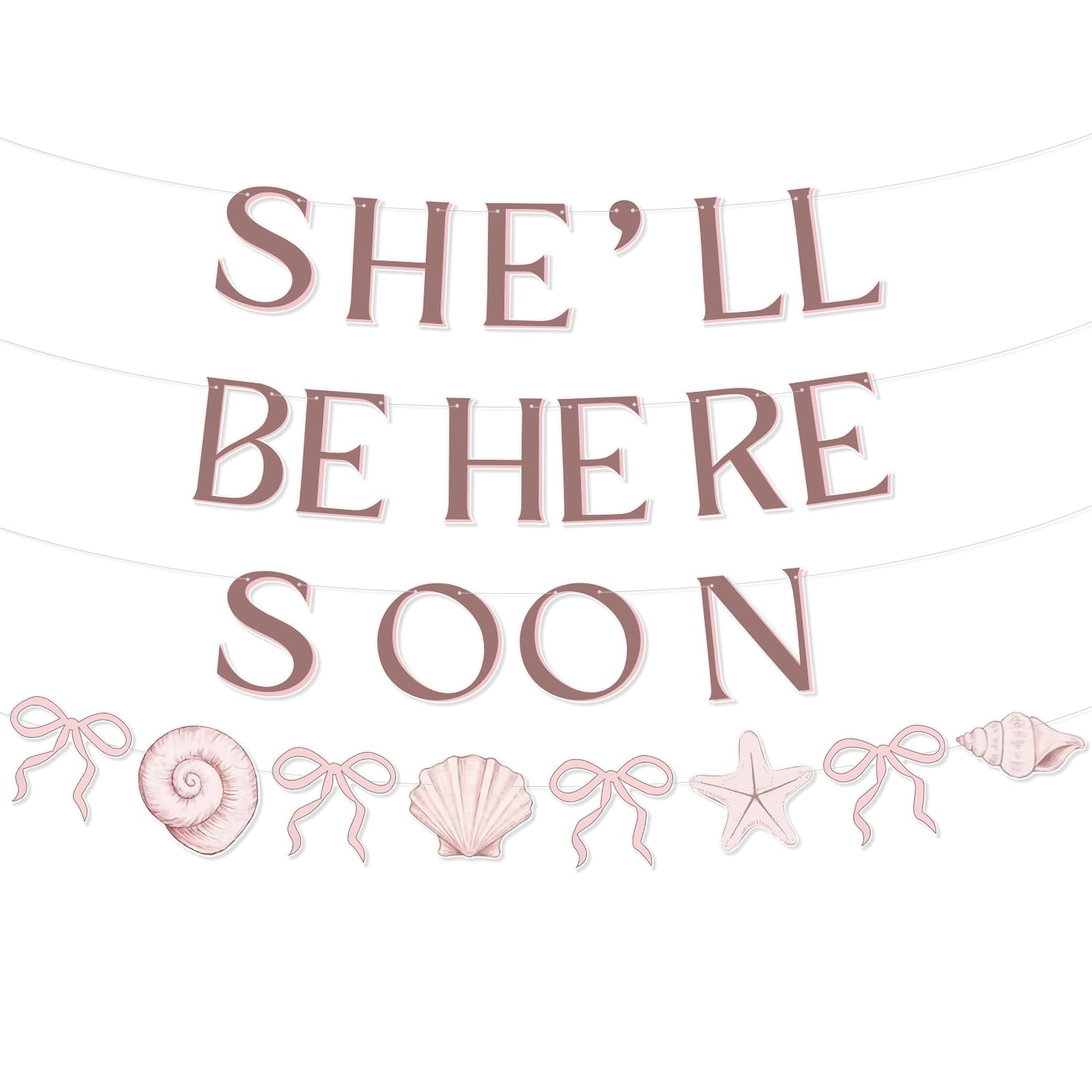 Décoration fête sur le thème des coquillages pour baby shower fille
