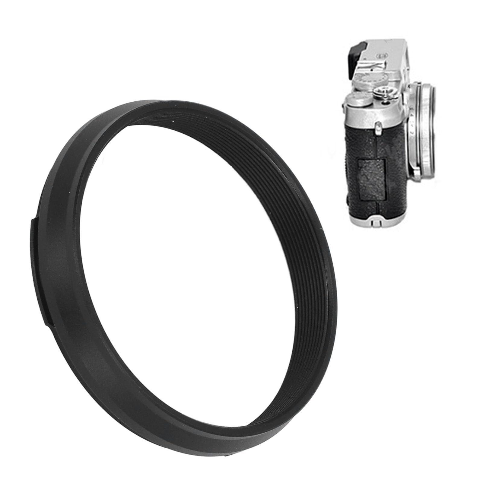 49mm Adapter Pierścieniowy Filtra, Metalowe Pierścienie Filtra Obiektywu Aparatu, Lekki pierścień Pośredniczący do X100V X100VI X100F X100 X100T X100S X70 (BLACK)