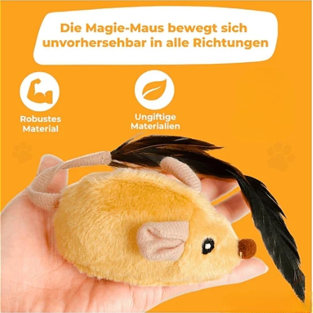 Magic Mouse Lot de 2 souris magiques pour chat, avec télécommande, jouet interactif pour chat, lavable et amovible, jaune