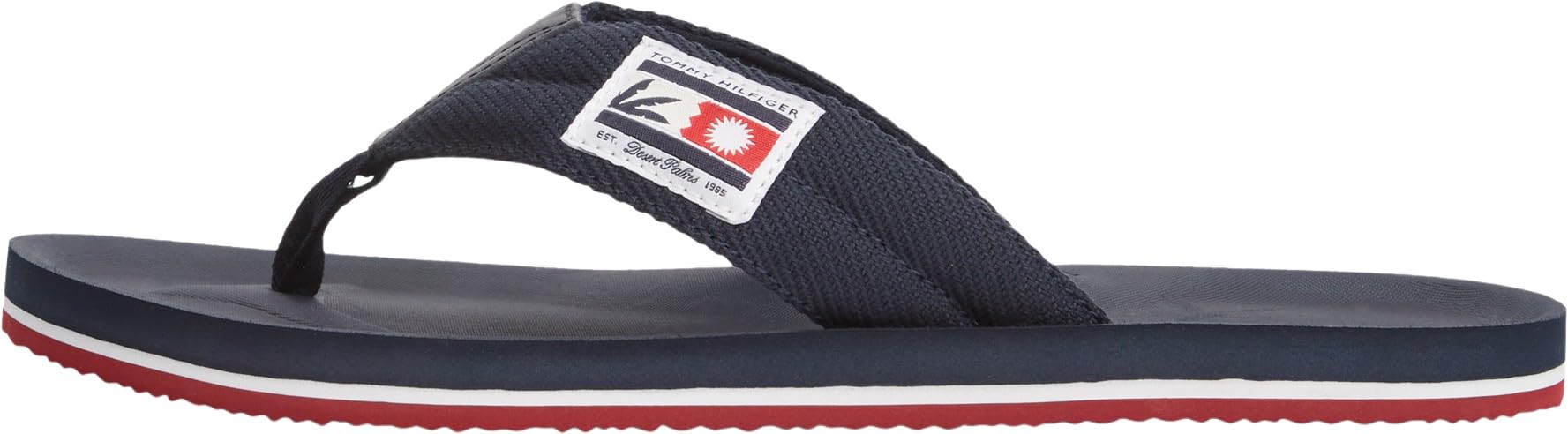 Tommy Hilfiger Men Comfort Patch Beach Sandal FM0FM05900 Flip Flops, BLUE, 7