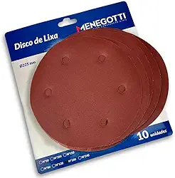 Menegotti Lixas 225mm P/Lixadeira Parede Teto Madeira Raspas Mlp750w 710H Efeito Aderente Fixação Acabamento Kit Profissional - 10 Unidades De Gramatura - 150