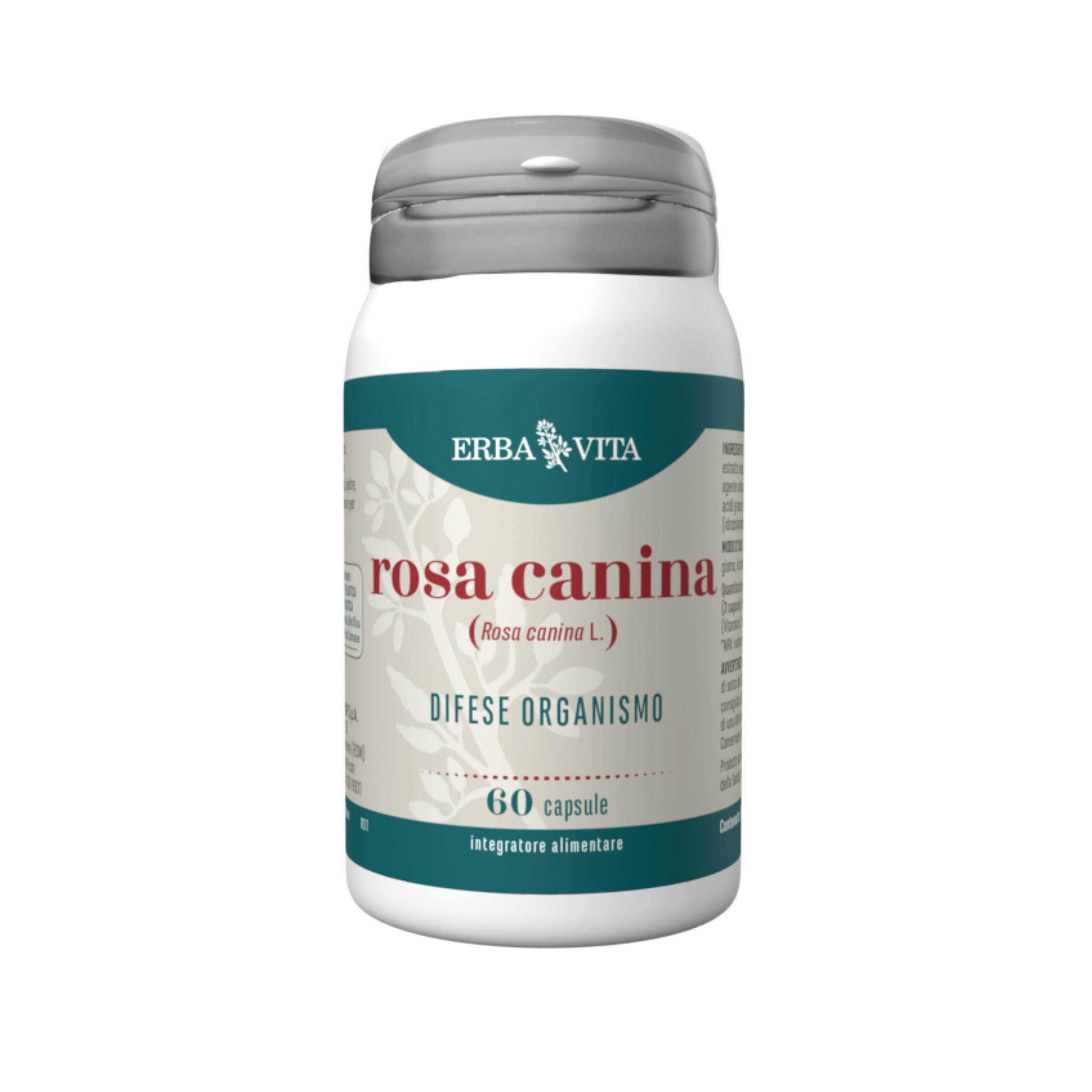 ERBA VITA Integratore Alimentare di Rosa Canina - 60 Capsule - Fonte naturale di Vitamina C