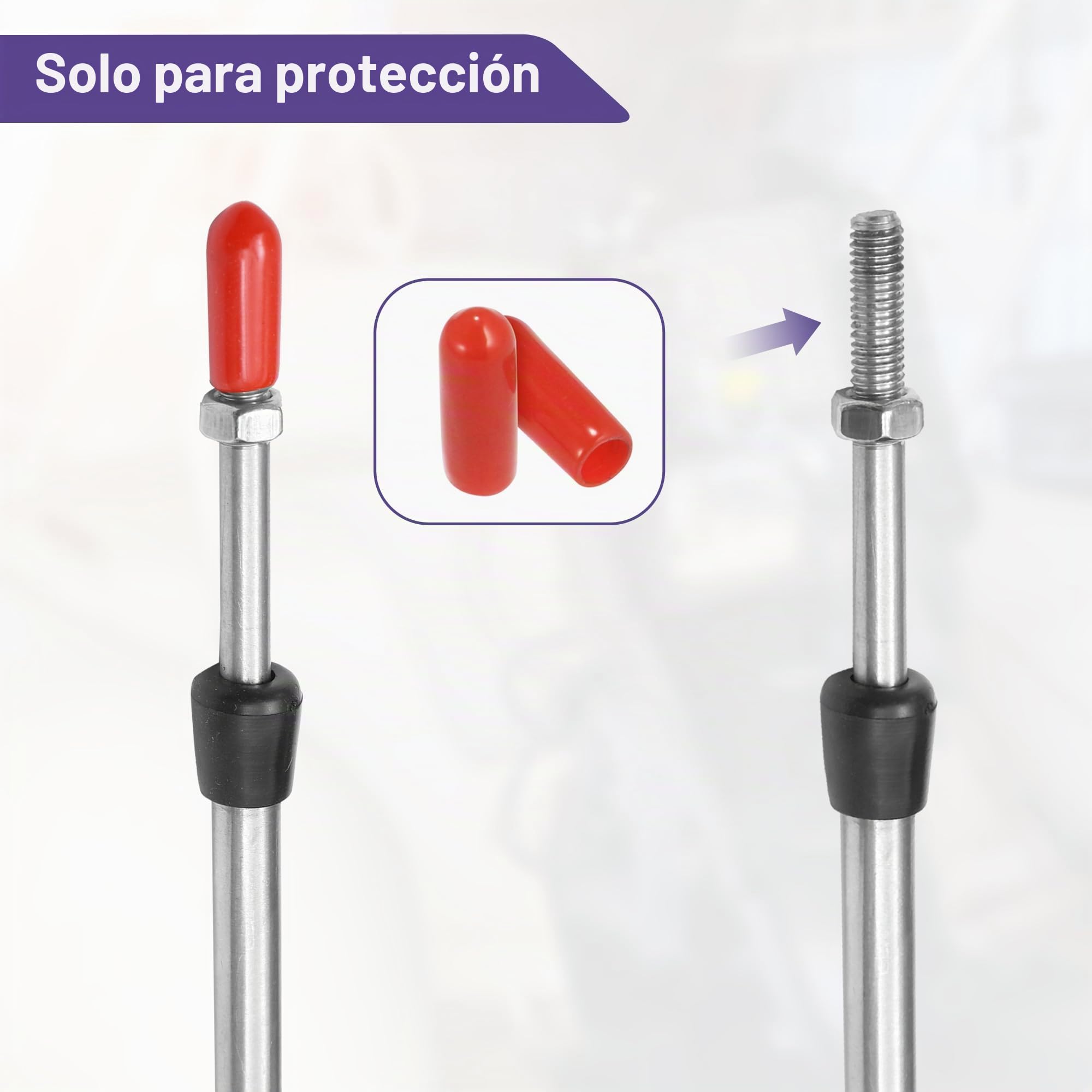 QUARKZMAN 2 Cables De Control De Acelerador Y Cambio Para Yamaha Outboard | 2 Piezas, Material: Acero Inoxidable Y Goma, Color: Azul, Longitud: 300Cm/10Ft/118", Tamaño De Rosca: M5X0.8