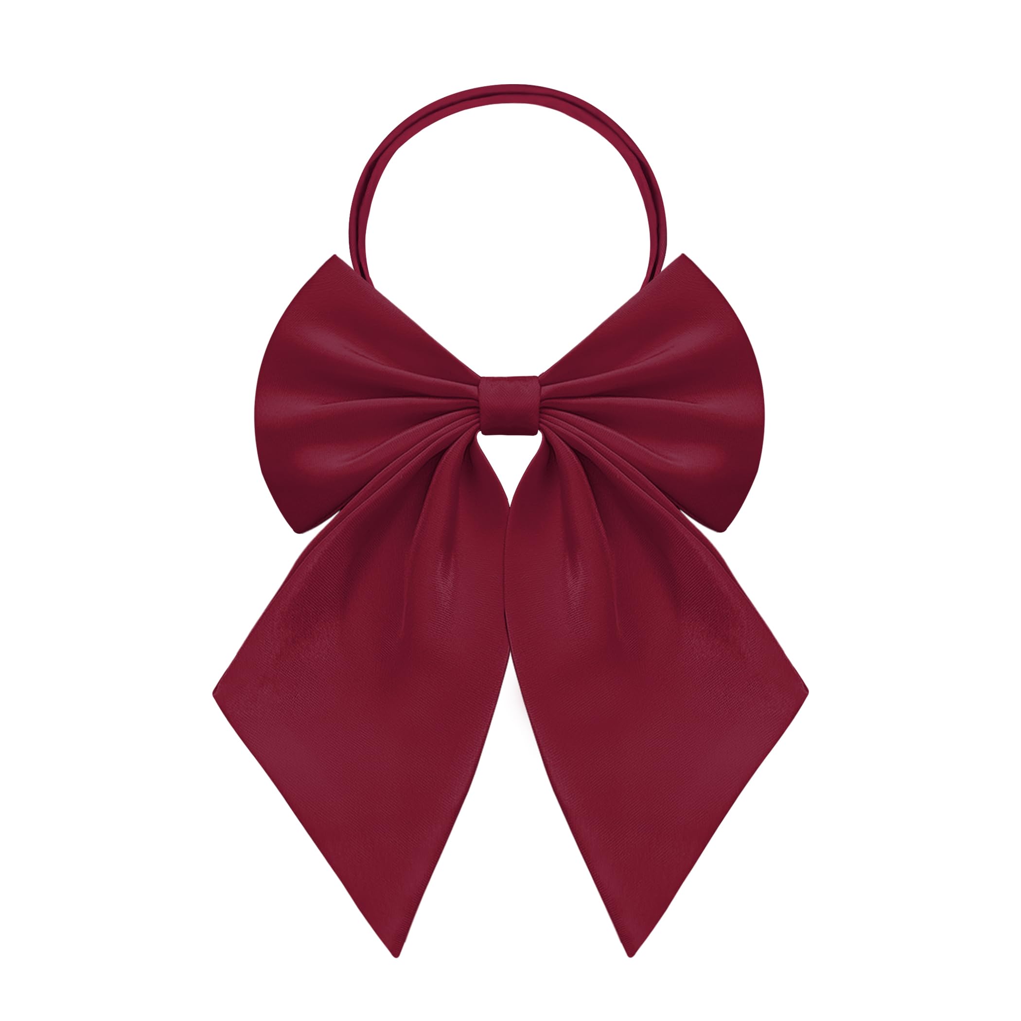 AUSUAYA Women Silk Uniform Bow Tie, Cute Anime Bowtie For School Girls Necktie/Cosplay/Goth/Valentine Party GB-B1 (Burgundy)