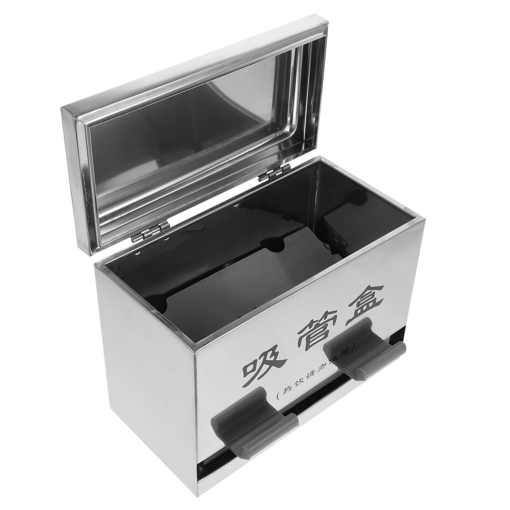 Edelstahl Trinkhalmspender mit Pressmechanismus für Büro und Restaurant