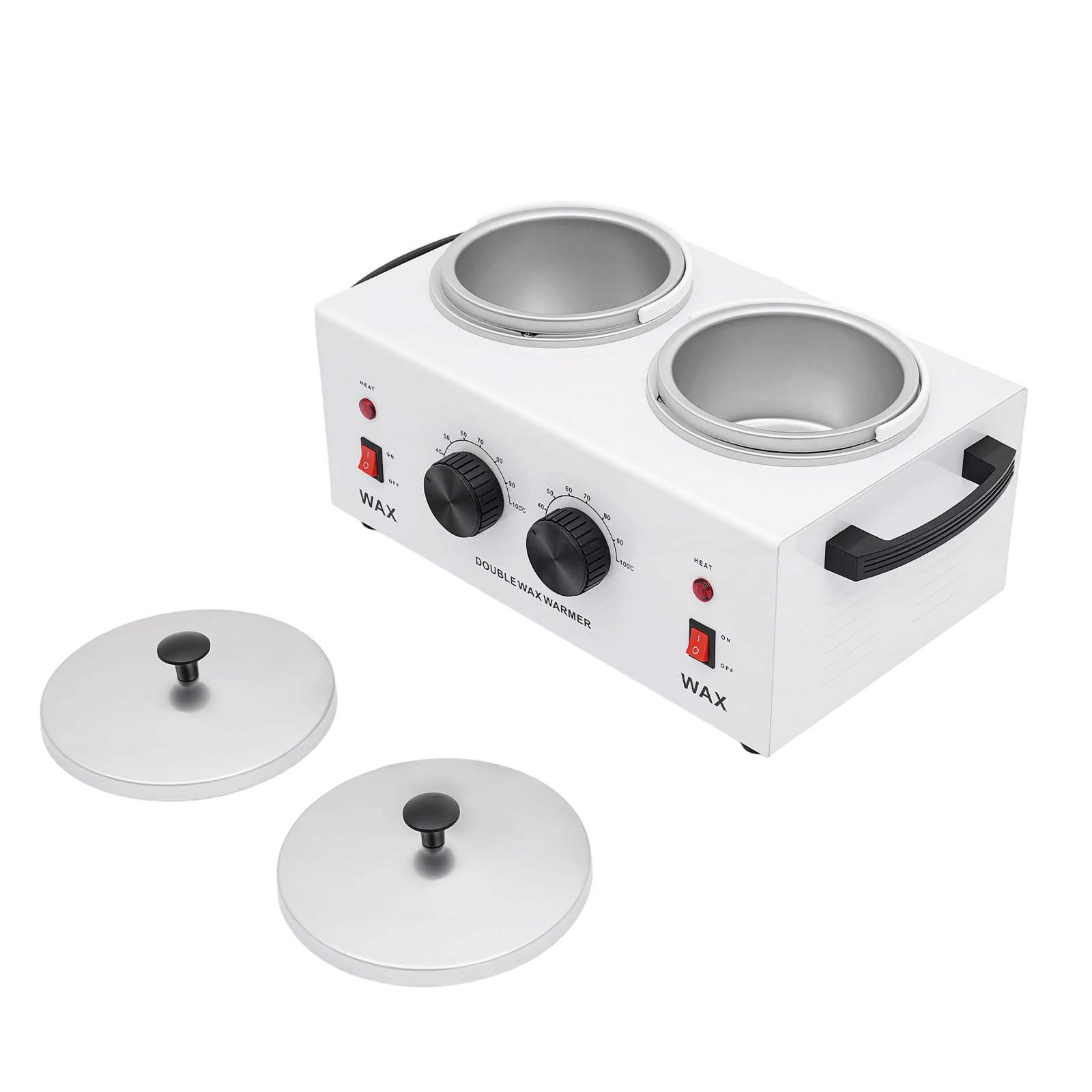 Podwójny podgrzewacz wosku 200 W, do usuwania włosów, podgrzewacz wosku, 2 doniczki, 400 ml x 2, profesjonalny podgrzewacz wosku 0-100°C, regulacja temperatury do domu, salonu fryzjerskiego
