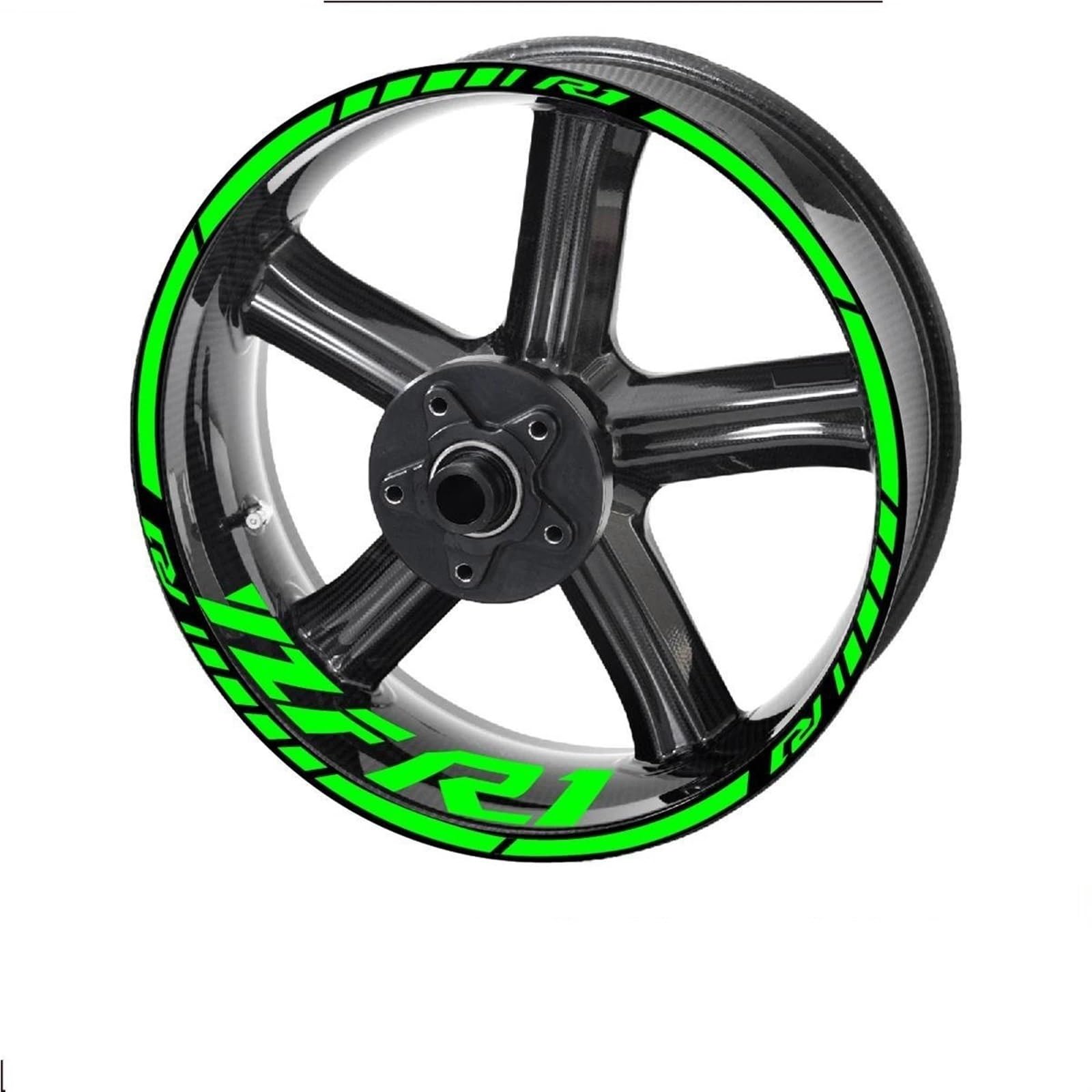 Motorcycle Racing Equipment Wheel Tire Rim Decoration Adhesive Reflective Decal Sticker for Yamaha YZF R1 Decorative(Color6)