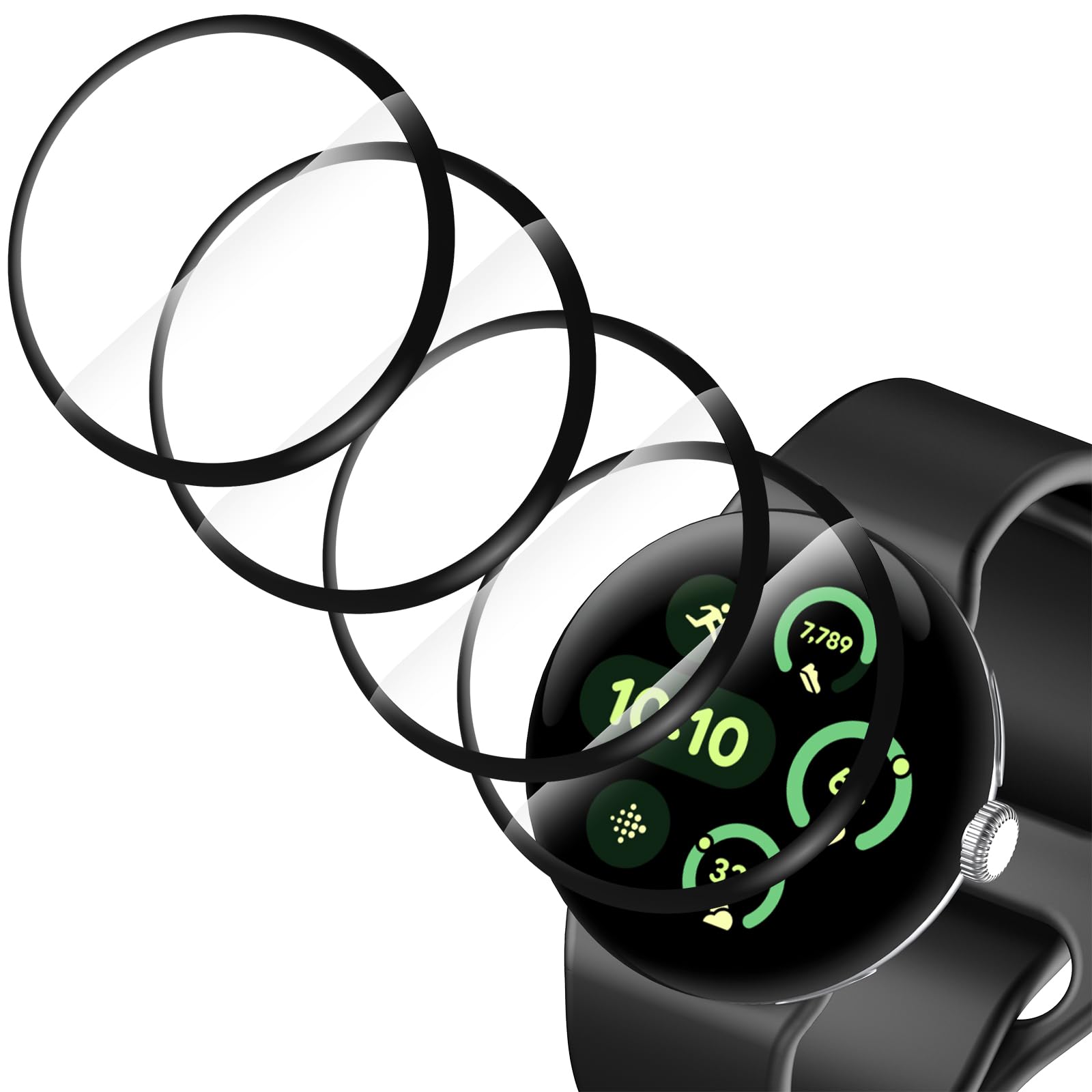 Hianjoo 4 PCS Screen Protectors Compatible with Google Pixel Watch 41mm 3/2/1, Premium Soft Screen Film Protectors 【NOT FOR 45mm】