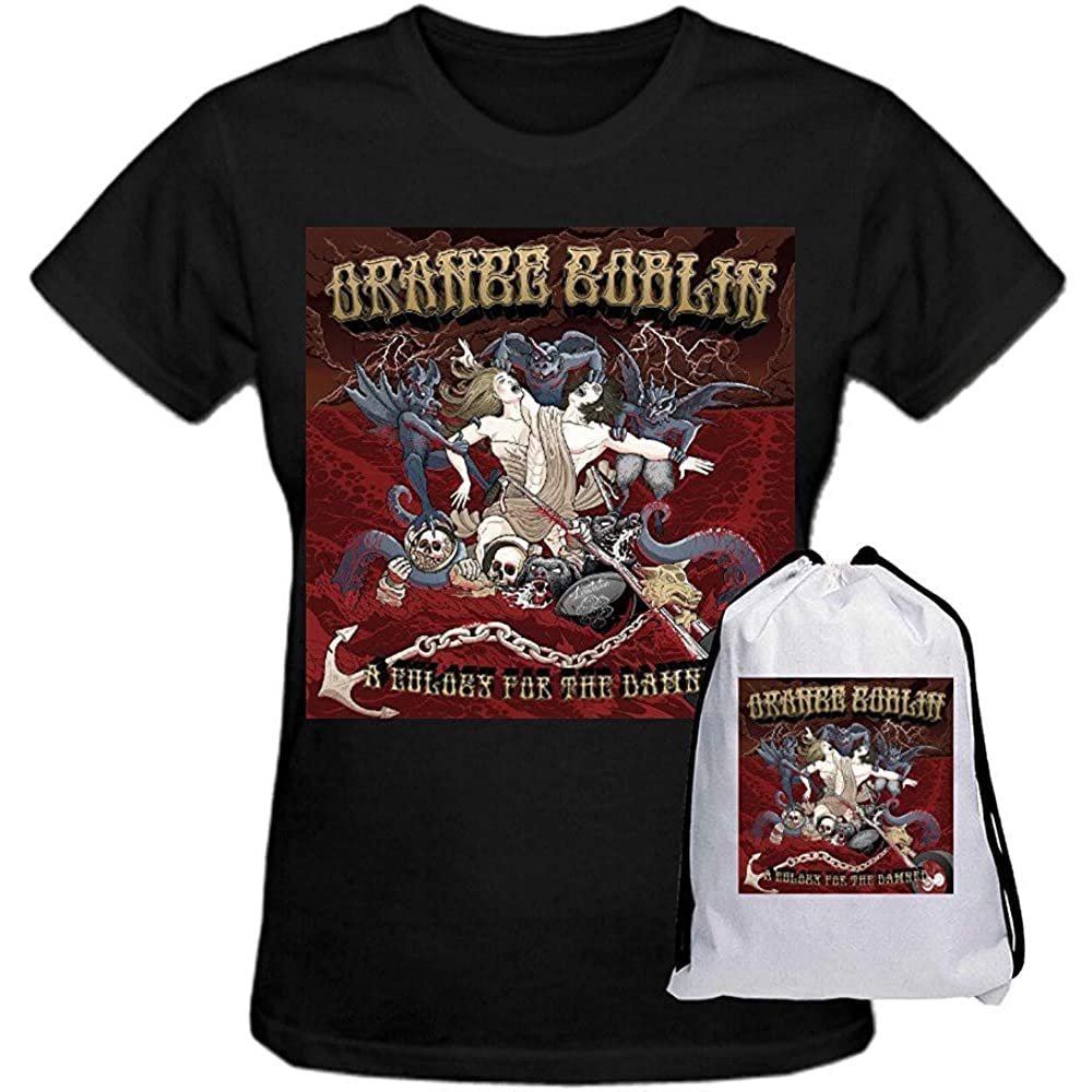 Orange Goblin A Eulogy for The Damned Pure Cotton Graphic T Shirts for Women Crew Neck Black Black S