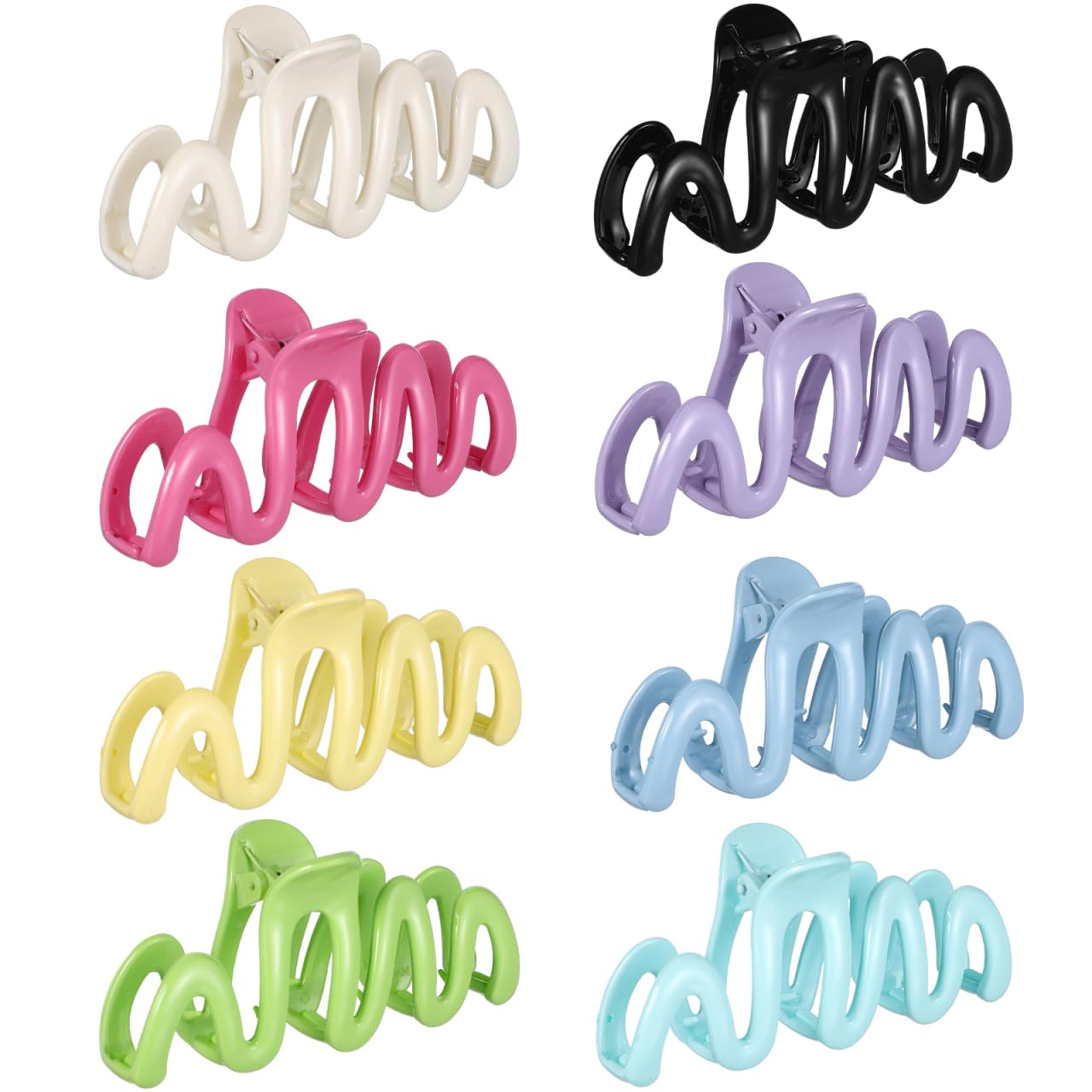 NOLITOY 8pcs Jelly Wavy Hair Clips for Women Girls - Glossy Acrylic Squiggly Hair Barrettes - Duckbill Clips for Bangs & Styling - Image 6