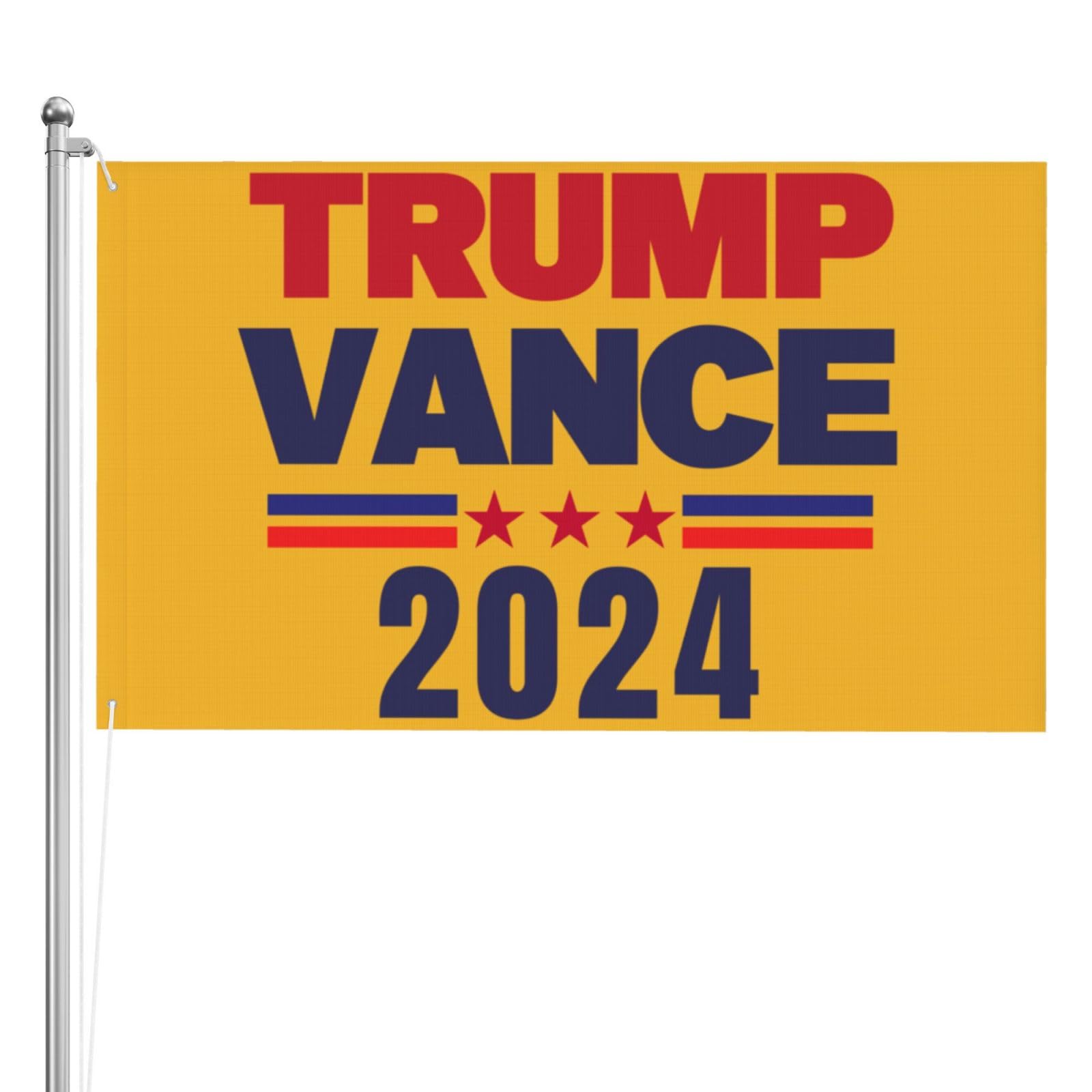 Trump Vance '24 Bandiere Trump Vance '24 Bandiera da giardino Novità Bandiera da giardino 12x18 Bandiere da giardino a doppia faccia per interni