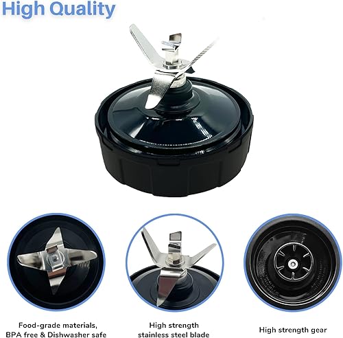 Miniatura 3 de Blender 6 aletas hembra piezas de repuesto para Ninja, extractor inferior cuchilla compatible con Nutri Ninja Auto iQ BL450 69, BL451 70, BL455 30