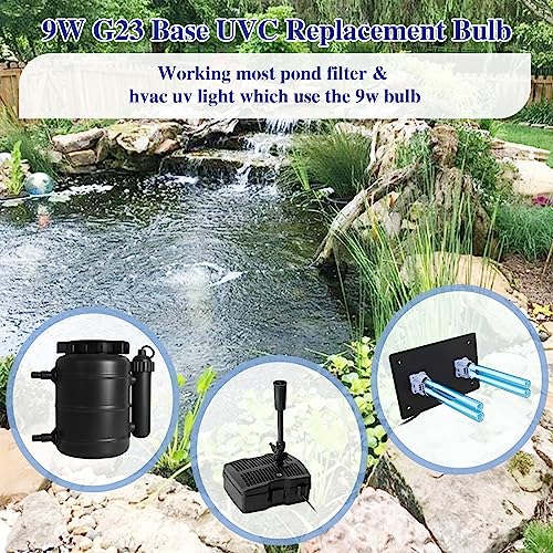 Image of coospider-repta 4 Pack 9 WATT UVC PL-S9 /TUV G23 Base Replacement UV Light Bulb for Outdoor Pond Clarifier Compatible with JUP-01 UVE9 CF400 CF500 UVCP-9 UV Light for Aquarium