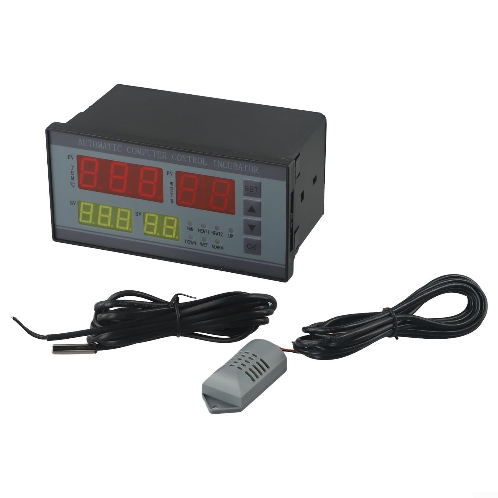 Gdfnmogo Thermostat multifonction pour contrôleur d'incubateur numérique Xm-18 avec contrôle de l'humidité 7 voies de sortie capteur Pr (220 V)