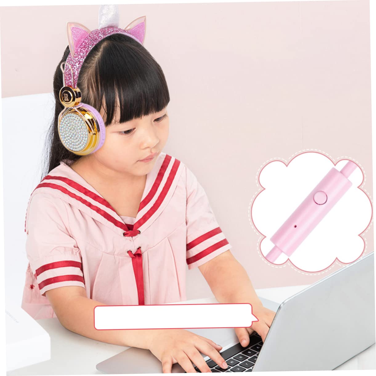 2stücke Mädchen Kopfhörer Mit Mikrofon Faltbare Einstellbare Over-Ear Ohrhörer Für Jungen Und Mädchen Lautstärkebegrenzung Geeignet Für Und Computer