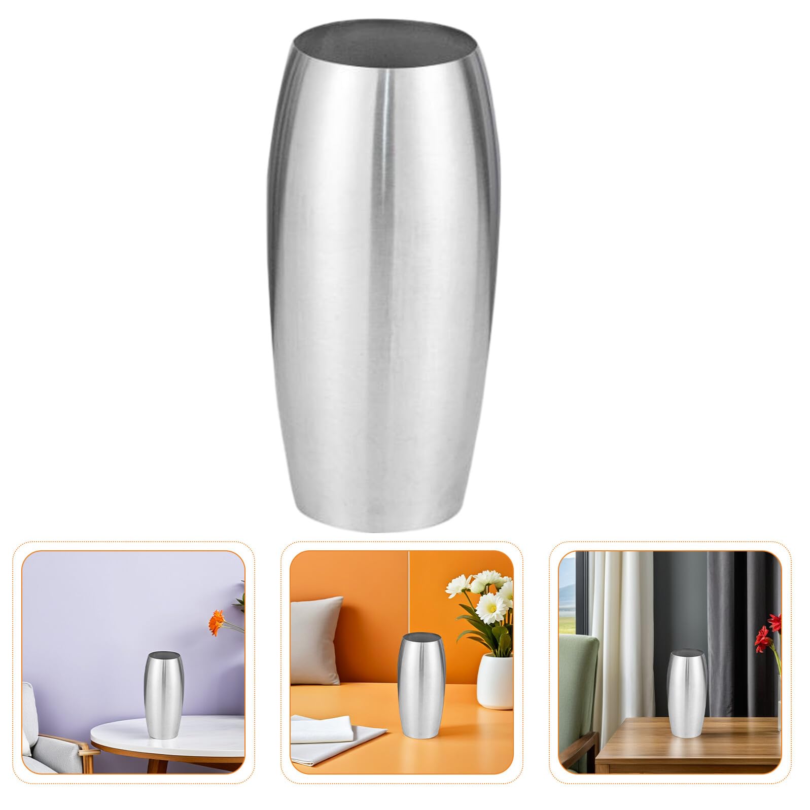 Rustikale Blumenvase aus Edelstahl in Silber mit Moderner Minimalistischer Optik für Tischdeko und Wasserpflanzen für Hochzeitsfeiern und Zuhause