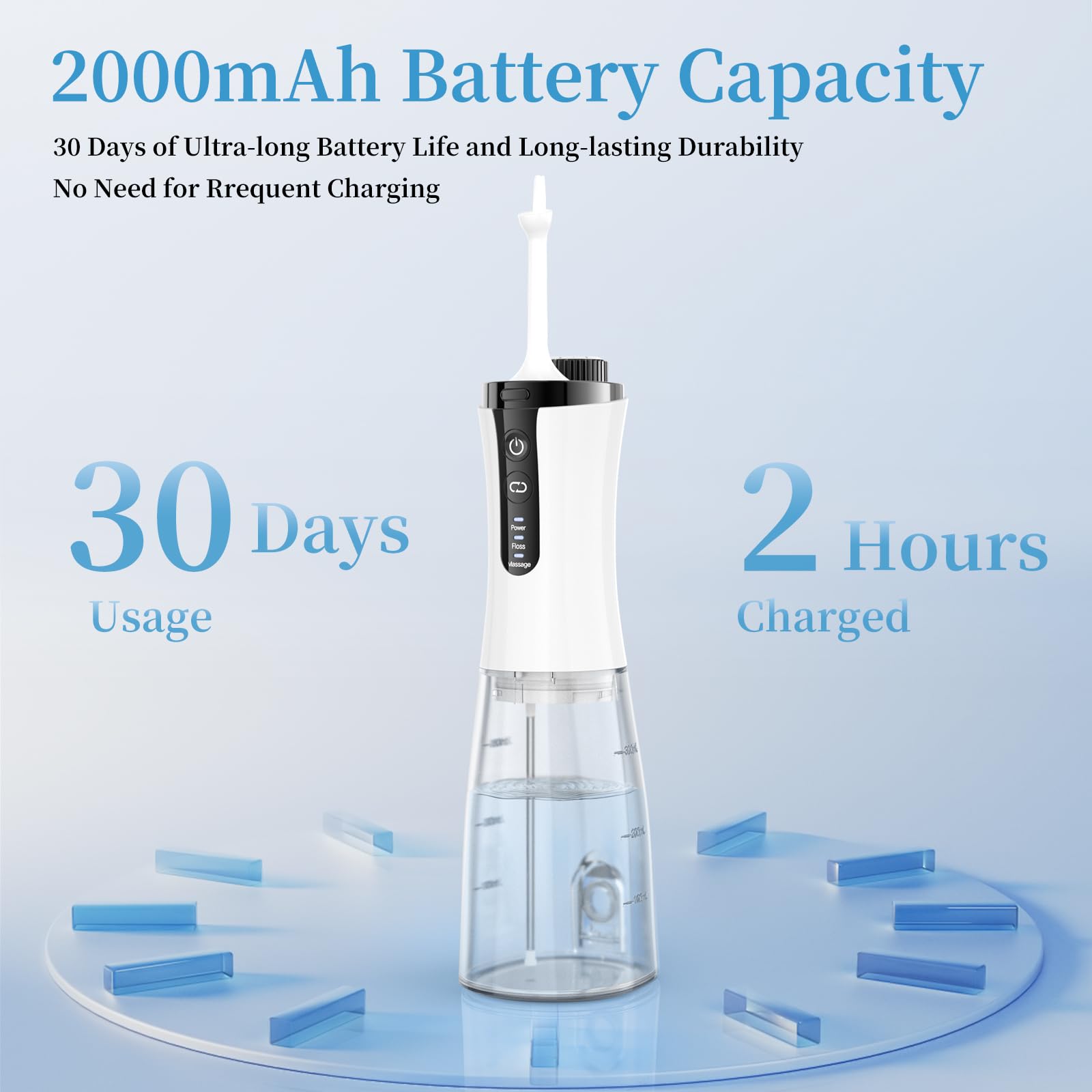 Flosser dental visual de agua con cámara, aplicación inalámbrica de agua, púa de dientes recargable, irrigador oral IPX7 impermeable, ajusta la presión del agua y el flujo de agua eléctrico para