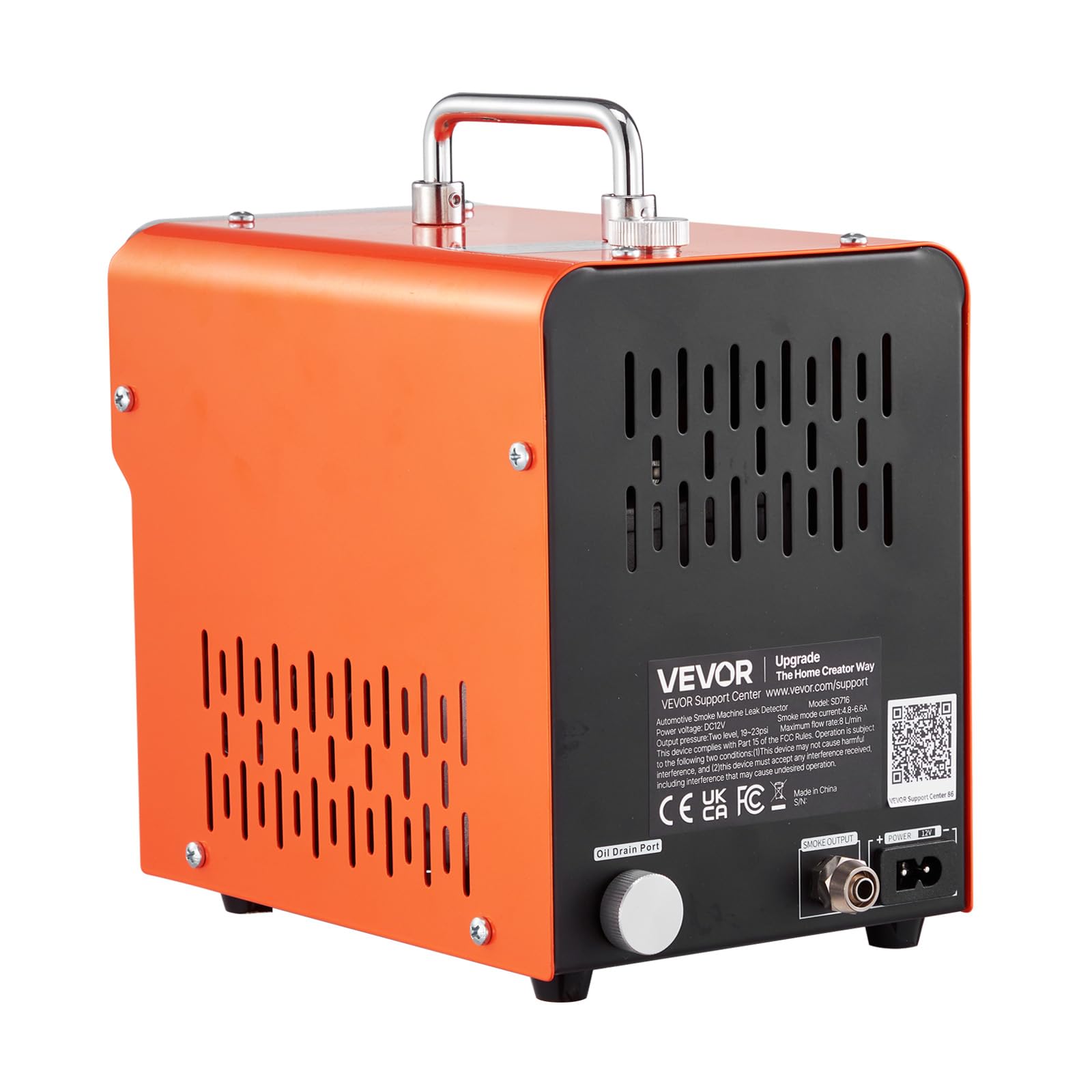 VEVOR Máquina de Fugas de Humo 12 V CC, Detector de Fugas de Humo Automotriz Probador de Vacío EVAP, con Bomba de Aire, Manómetro y Caudalímetro Incorporados, Modo Dual para Coches, Motos, Barcos