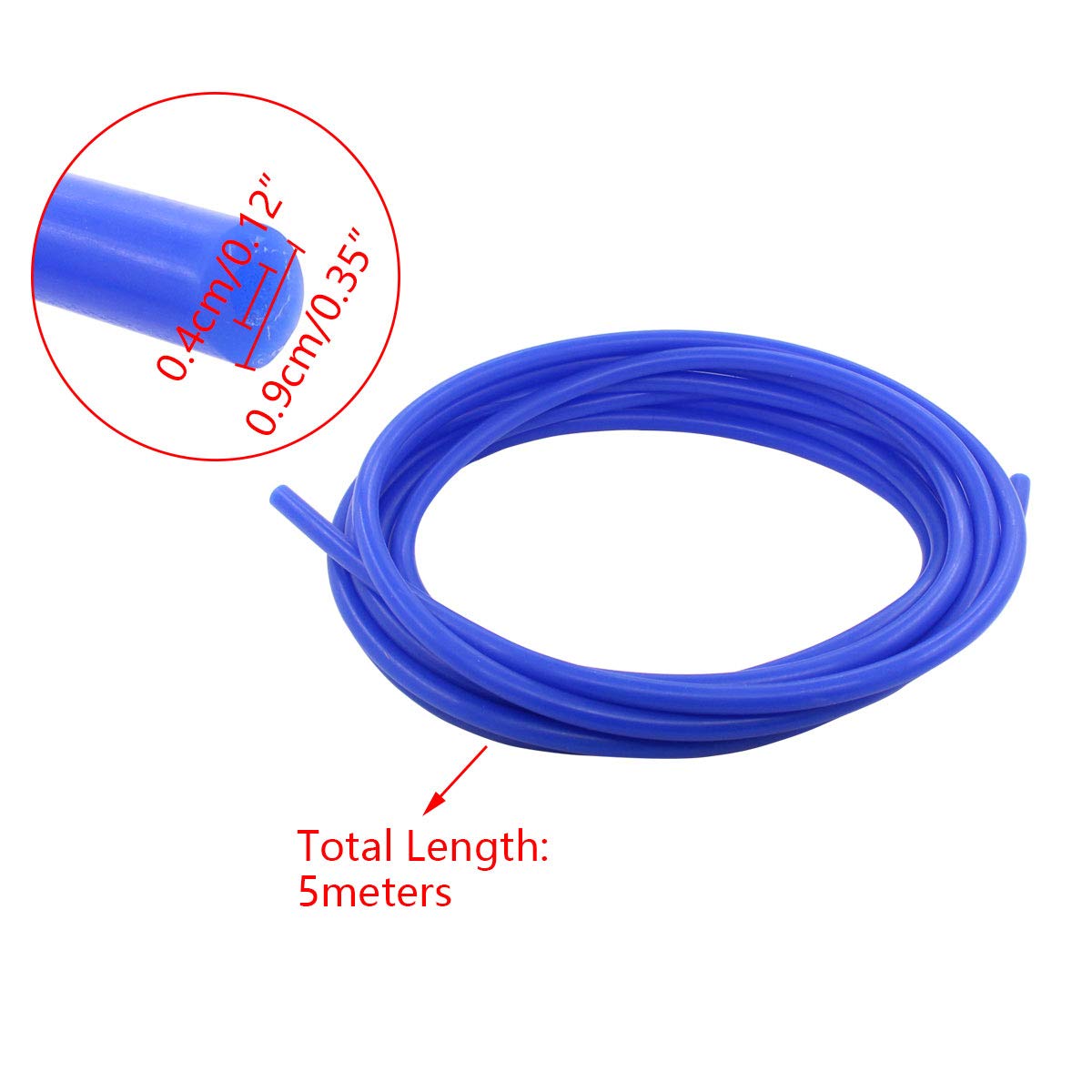 Auto Silikon Unterdruckschlauch 4mm 5 Meter Vakuumschlauch Schlauch Rohr Silikonschlauch Blau