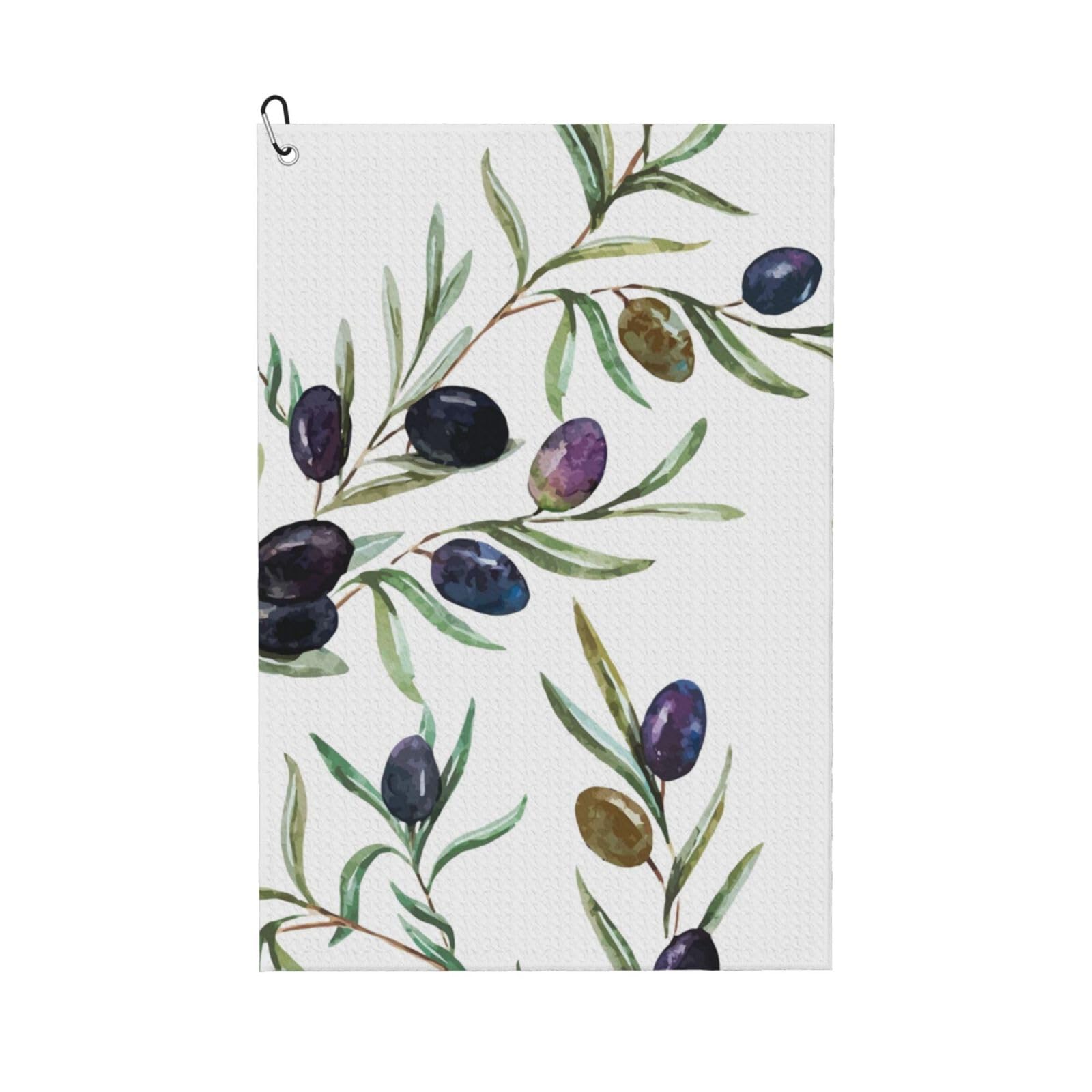 Hnnkloy Watercolor Olive, 16x24 in Portable Waffle Golf Towels with Carabiner Clip for Golf Bag
