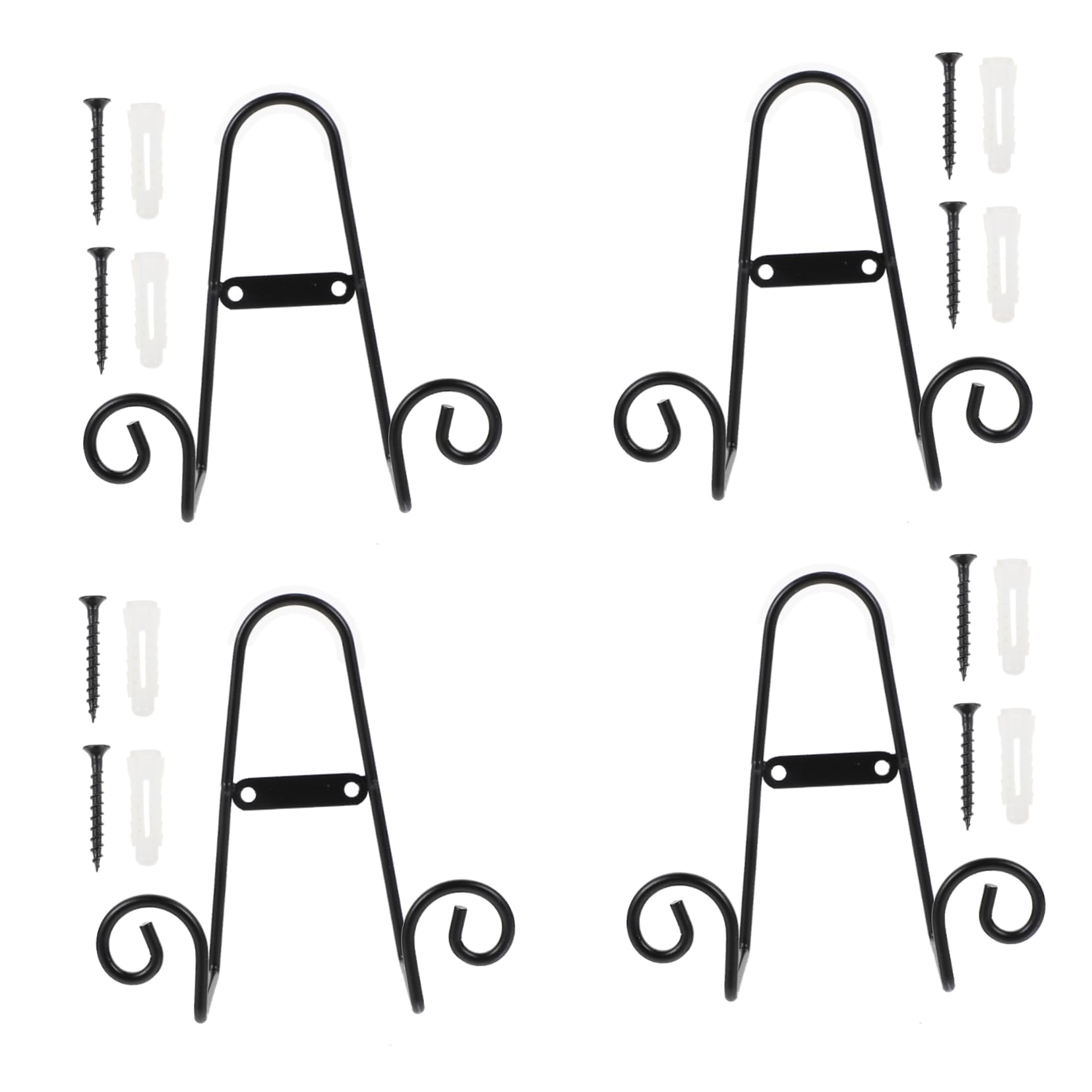 Hemobllo 4Pcs Iron Plate Display Stands Decorative Household Dish Holders for Artwork Plates and Trays Elegant and Simple Display Racks for Home Office Kitchen and Dining