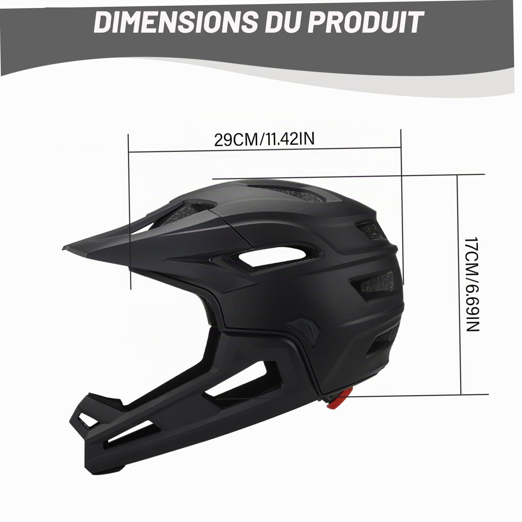 Casque de vélo de Montagne intégral résistant aux Chocs pour Adulte - Support Menton Amovible visière réglable Unisexe Casque vélo pour Faire du en Plein air
