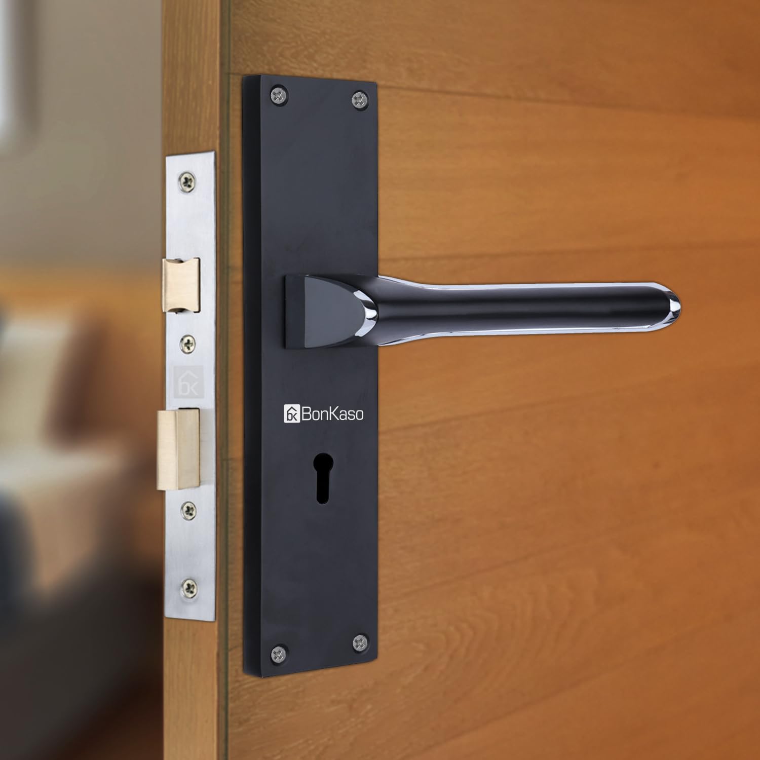 BonKaso KY1247 Premium Zinc Heavy Duty Safe and Secure Mortise Lever Main Door Lock Set with Door Handle and 2 Keys for Home, Office & Hotel - (SS Finish) Set of 1 (B0CDGB2N43) Amazon Price History, Amazon Price Tracker