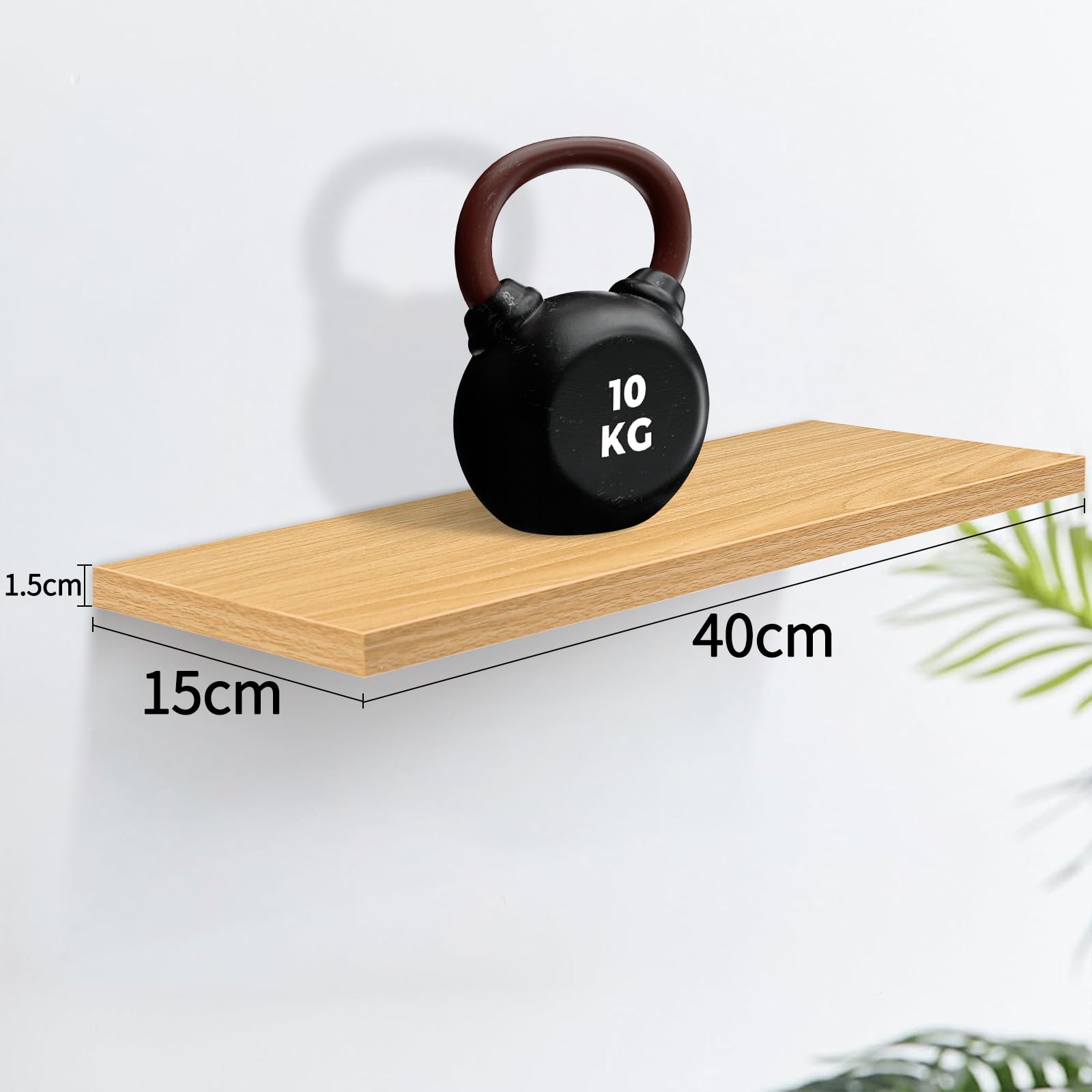 Sour Lemon 3PCS Floating Shelves Light Walnut, 40cm Shelves for wall,Shelves Screw Mounted - Image 3