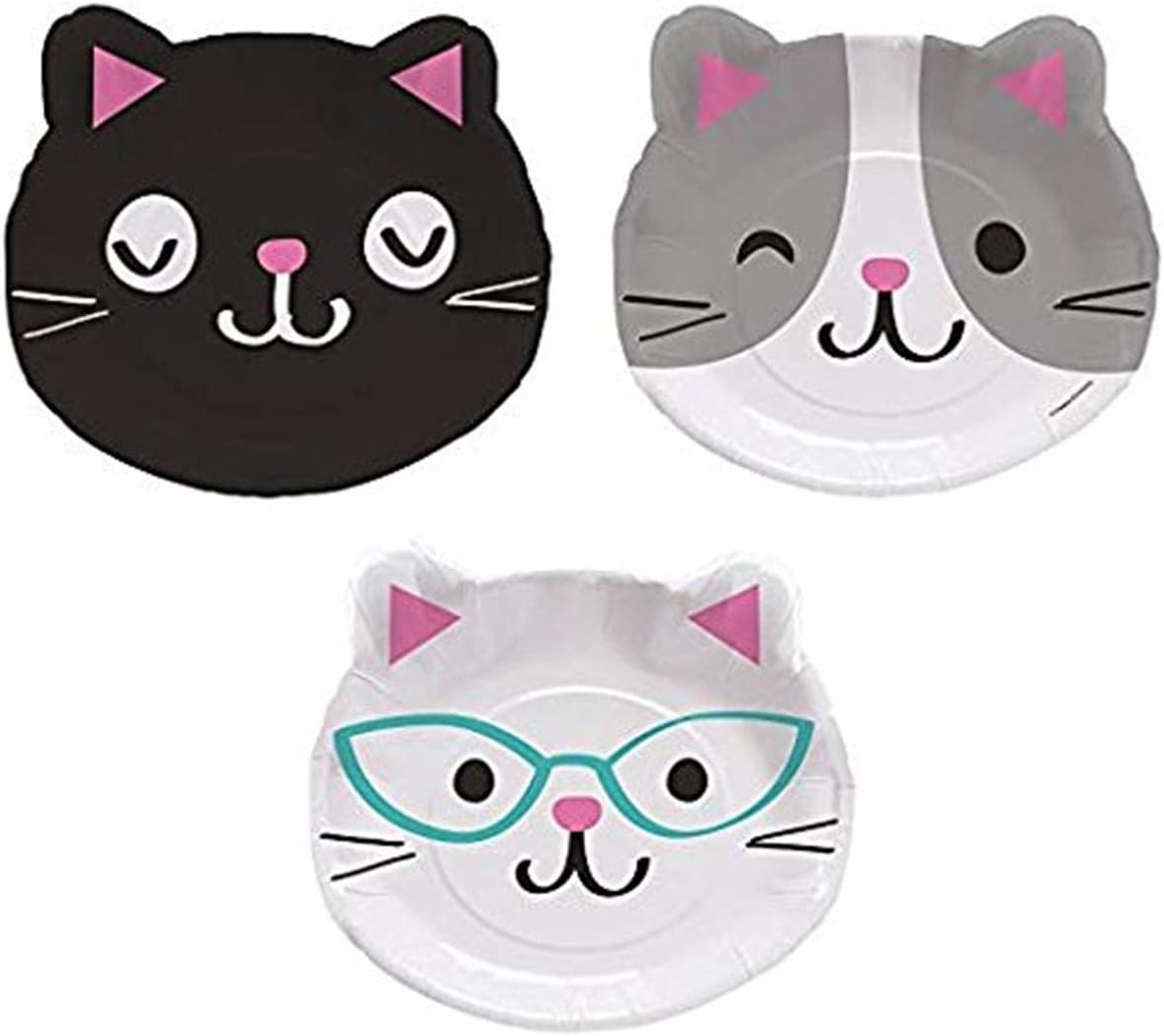 Creative Party Cute Cats Shaped Paper Dinner Plates - 8 Pcs, 328704