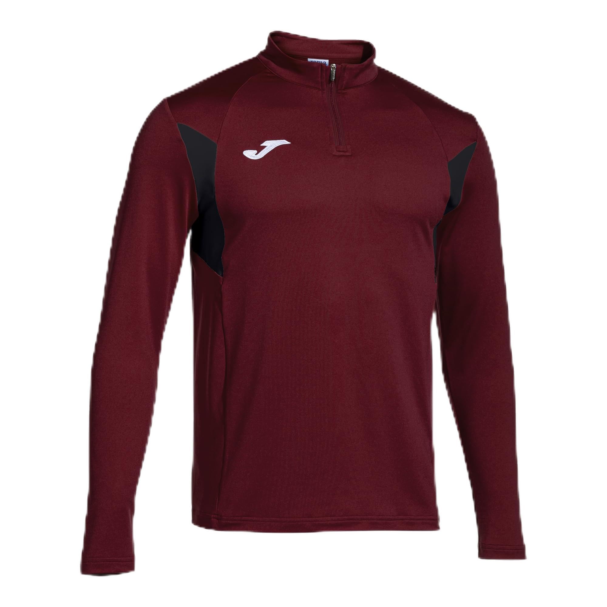 Joma - Men's Sweatshirt - Winner III - Half Zip, Burgundy Black, L