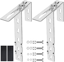Pack of 2 Hooks for Balcony Power Plant Bracket, Adjustable Solar Balcony Power Plant Holder, Balcony Hook Set, No Drilling Required, Balcony Bracket for Solar Panel, Round, Square, Balcony Terrain