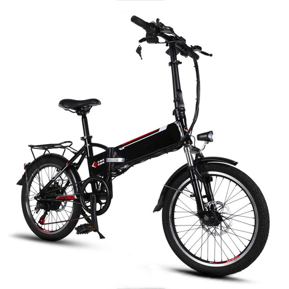 Folding Electric Bike 20 Inch Dual Disc Brakes Fakes Full Suspension Bike 250W 48V Control Electric Bikes Adults Recharge System 6 Speed