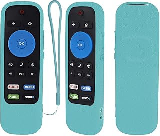 Protective Silicone Remote Case for Roku Express 3900 3910, for Roku Steaming Stick 3800 3810, Silicone Cover for Roku Voice/Express/Premiere Remote Controller Skin with Loop