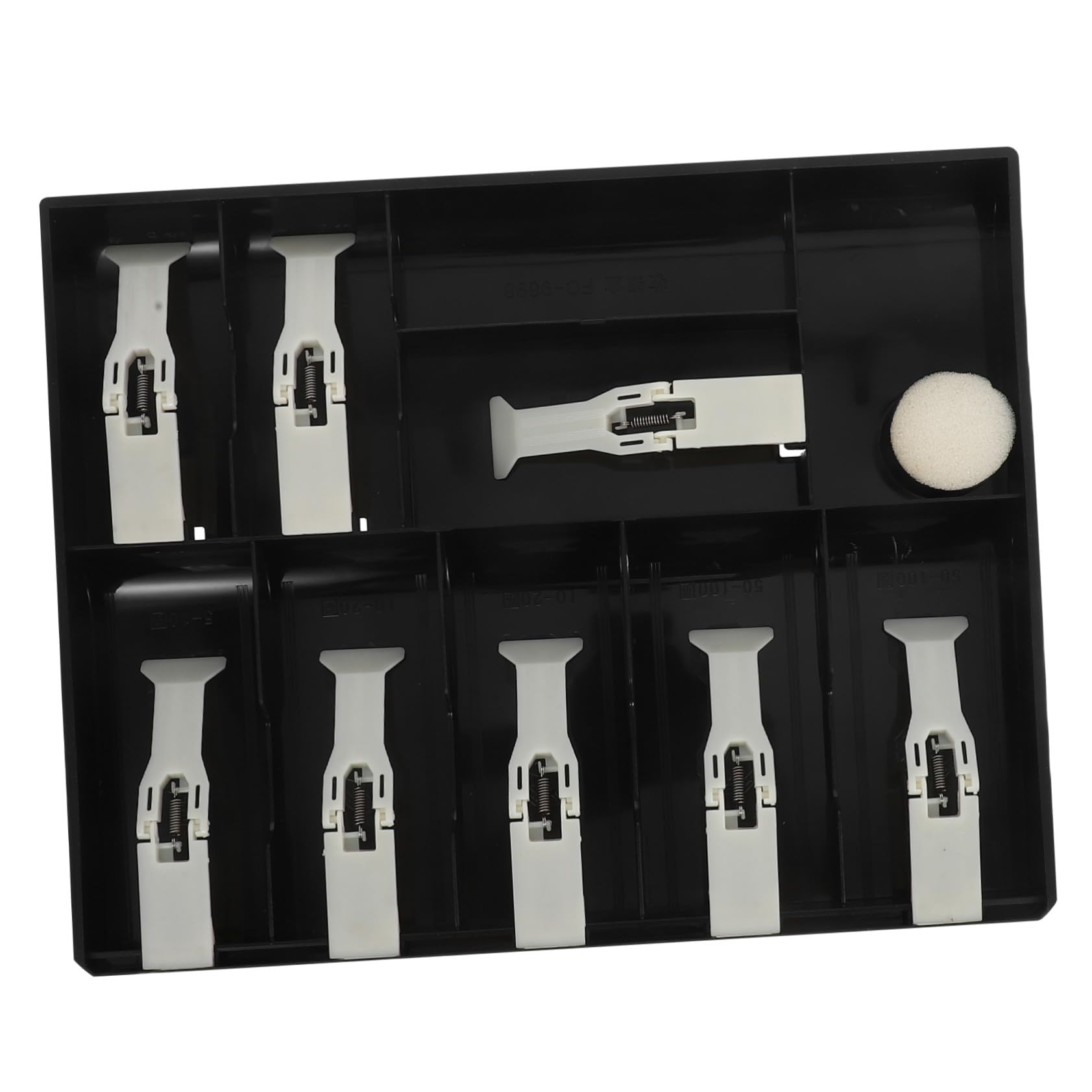 OSALADI Vassoio Portamonete a 9 Scomparti con Clip Organizer per Contanti e Monete per Negozi e Ufficio