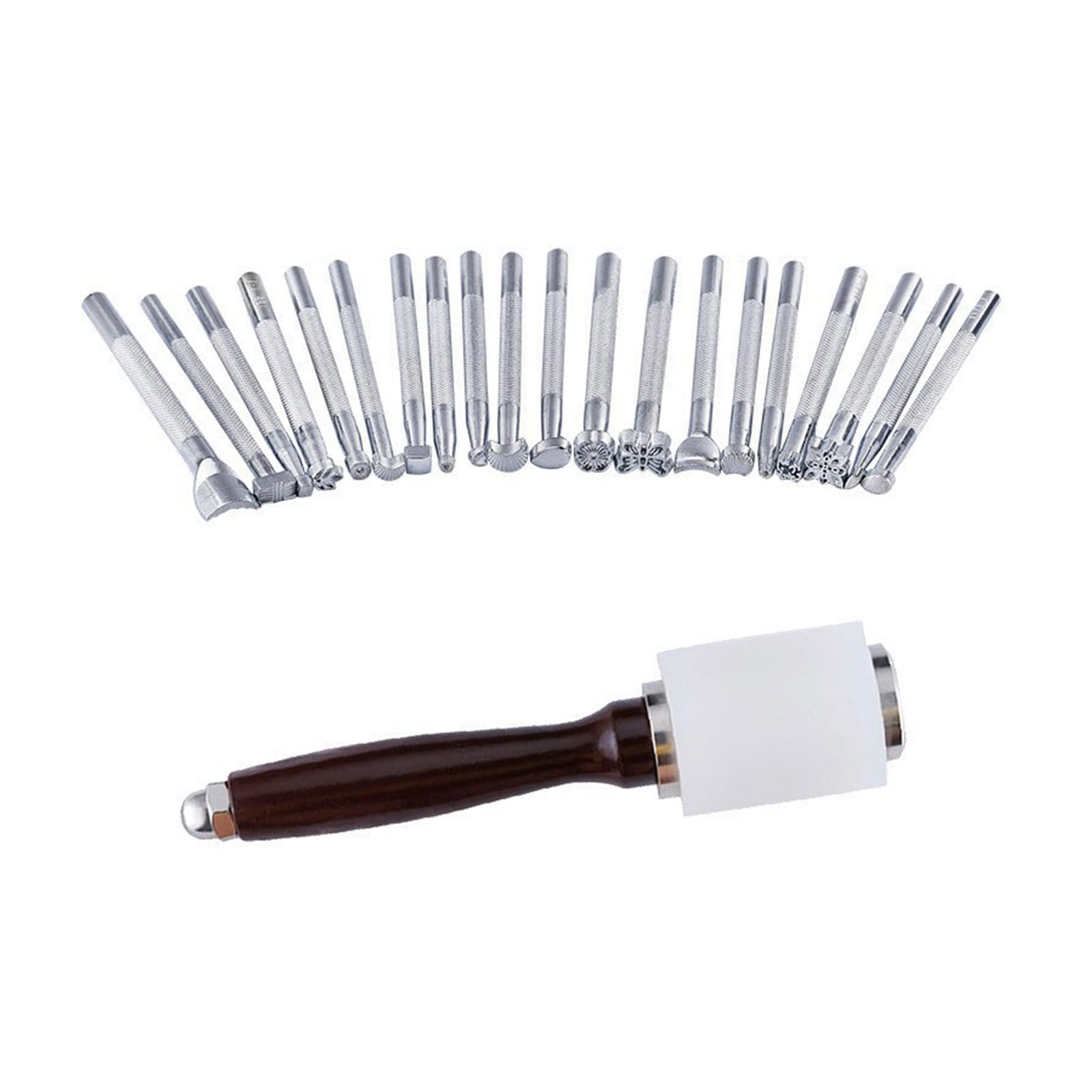 Tsophreniq Carving Embossing Tools Different Shape Saddle Making Stamp Tools Set Leather Carving Embossing Leather Tooling and Set Beveling for Stamping and