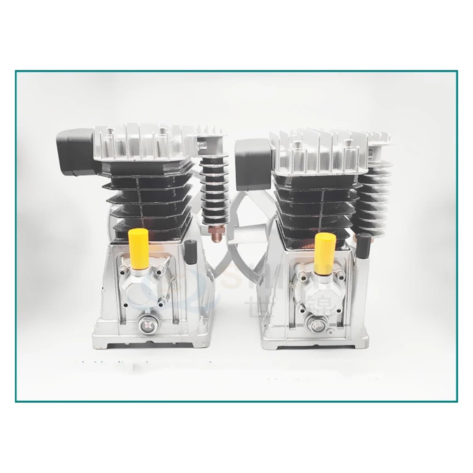 Compresor de aire Cabezal de bomba de doble cilindro 65, cabezal de bomba de doble cilindro tipo pistón de 2,2 KW 1300 rpm Estructura de cabezal de varilla de 1 etapa 11 para profesionales y aficionad