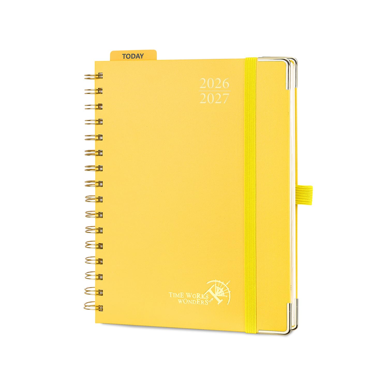 POPRUN 2026-2027 Academic Diary A5 Week to View (26.5x21.5 cm) Spiral 17 Months (Aug'26 - Dec'27) Vertical Academic 26/27 Weekly Mid Year Planner(Light Yellow)