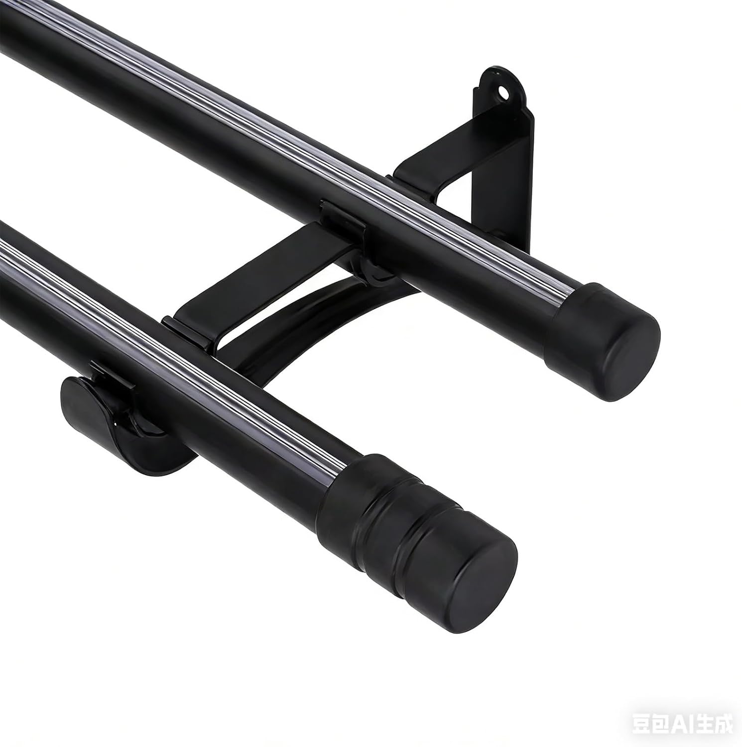 28mm Heavy Duty Double Curtain Rod 1.6mm Thick Aluminum Alloy, 40kg Load, Silent Gliding Wall-Mounted Window Rod for Living Room Bedroom Home Office(White,260cm)