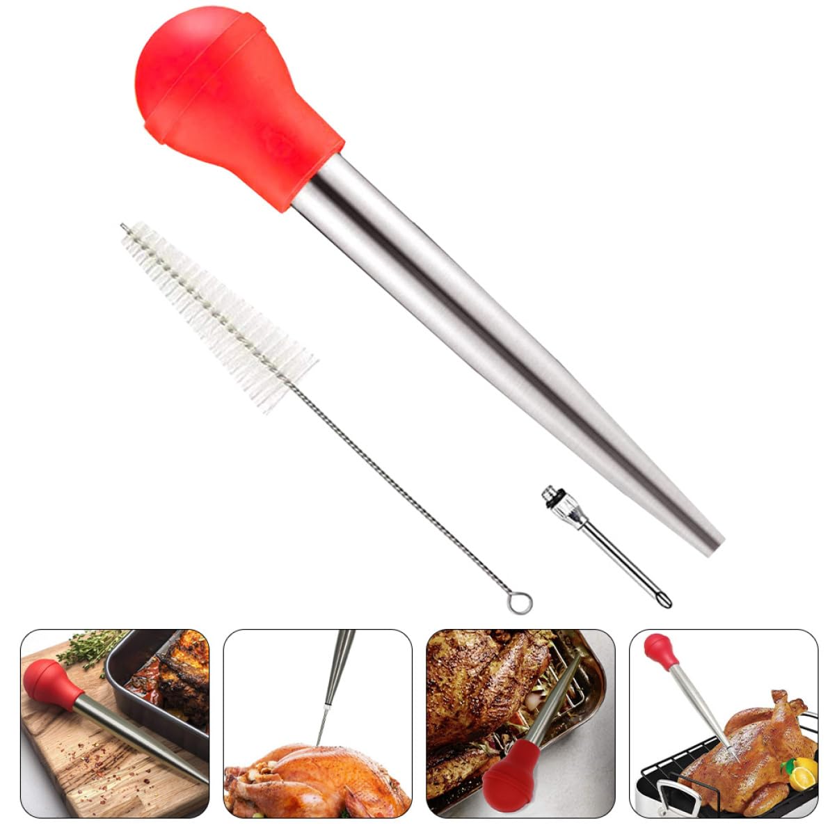 PRETYZOOM 2 Sets Practical Meat Injector Kitchen Turkey Injector for Turkey Tools Lacer Kit