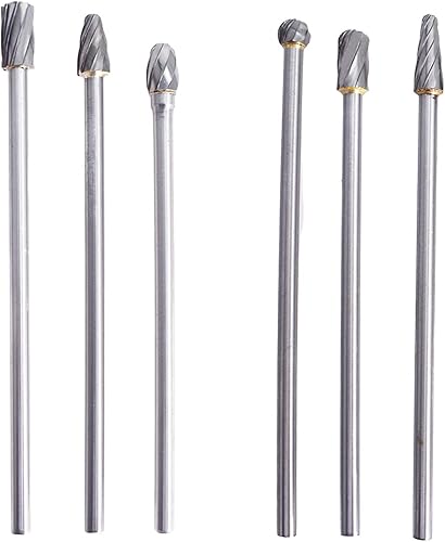 Timunr 6 piezas de vástago de fresas de corte de aluminio rotatorio de 0.4 pulgadas0.394 in de longitud de 5.9 pulgadas5.906 in de diámetro de la