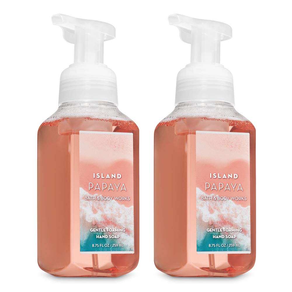 Bath and Body Works Island Papaya Gentle Foaming Hand Soap with Shea Extract, Aloe and Vitamin E 8.75 fl oz / 259 mL Each Pack of 2