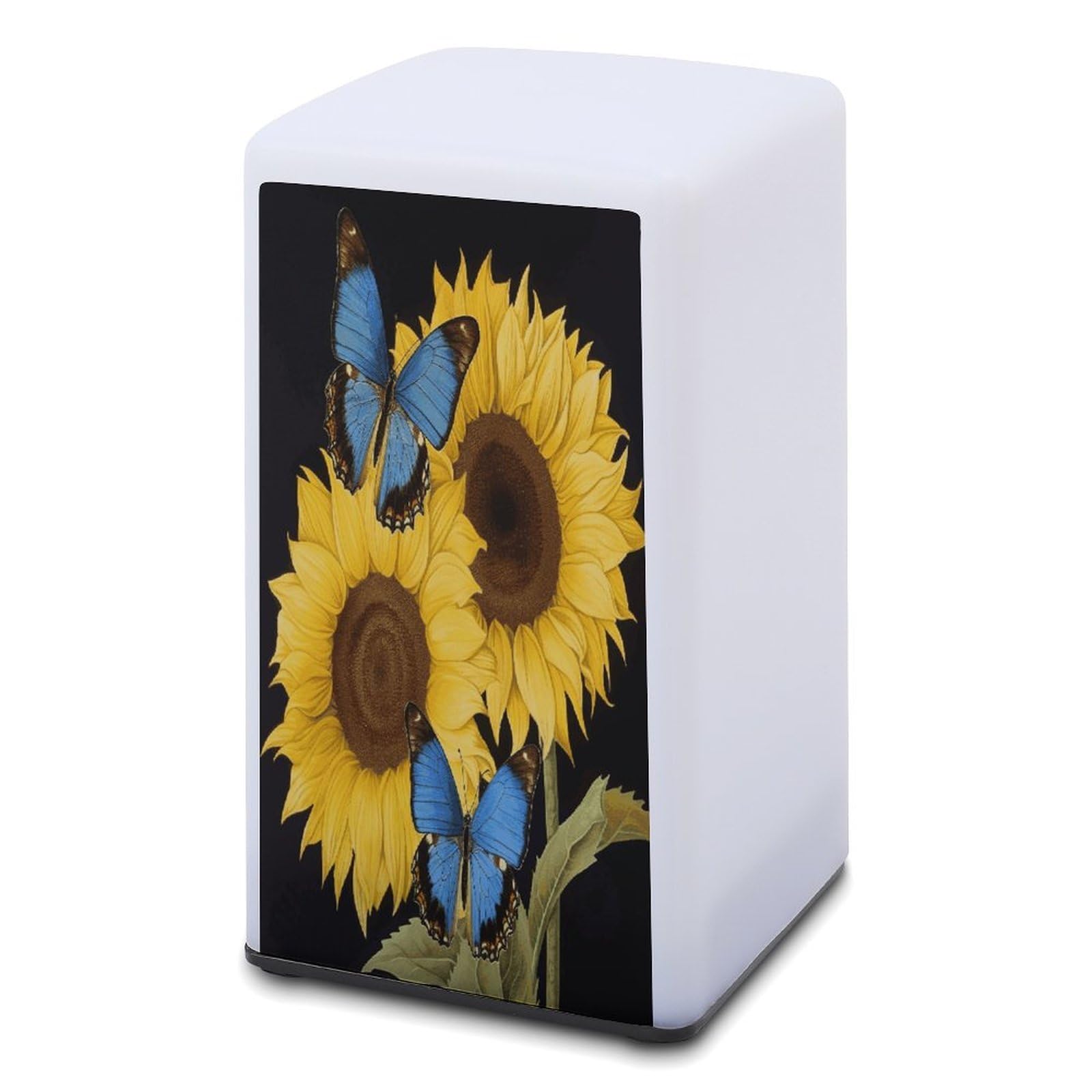 JTREHY Small Yellow Sunflower Blue Butterfly Table Lamp for Bedroom Minimalist Nightstand Lamp Waterproof Eye-Caring Table Lamp Modern Bedside Table Lamp for Living Room Bedroom Office