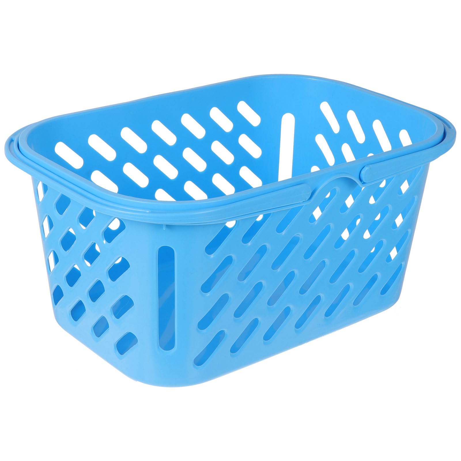 BETOOKY Cesta de Plástico Compra 10l Pequeña Color Azul Lago Doble Asa, Cesta de Almacenamiento Portátil para Supermercado y Organización del Hogar