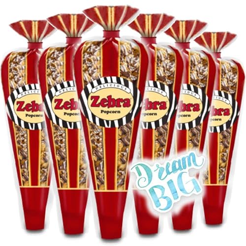 Miniatura 6 de Popcornopolis Gourmet Palomitas de maíz  3 mini conos de cebra y exclusivo adhesivo de vinilo inspirador  Pequeño espacio de almacenamiento y gran