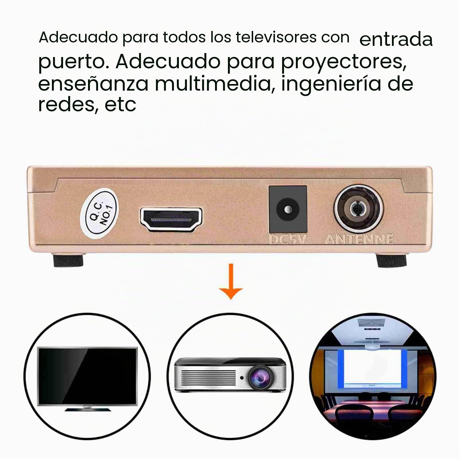 RF a HDMI Adaptador RF a HDMI Todos los Convertidores Adaptador Smart TV Para Television Proyectores Multimedia Con Mando Distancia Compatible Canales IPTV España 251 Programas