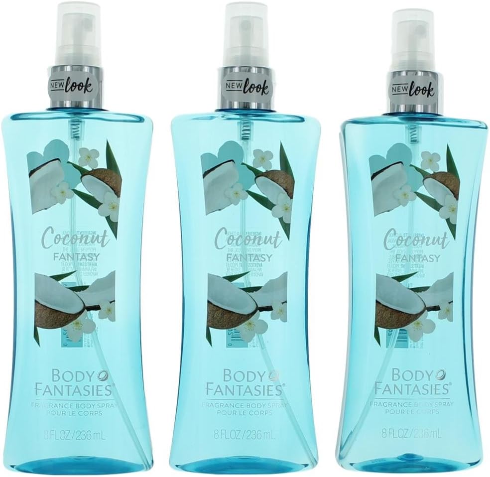 Coconut Fantasy by Body Fantasies, 3 x 8 oz Fragrance Body Spray women