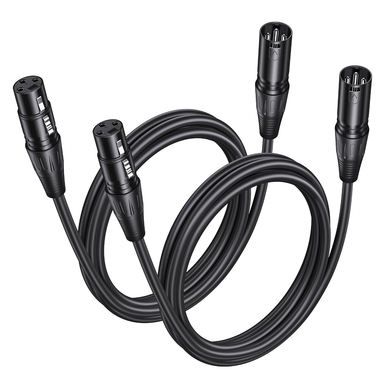 Aqdocvf Lot de 2 câbles XLR de qualité supérieure – Câble de microphone mâle vers femelle en cuivre sans oxygène (OFC) pour haut-parleur, baladodiffusion, mixeur audio, amplificateur, amplificateur