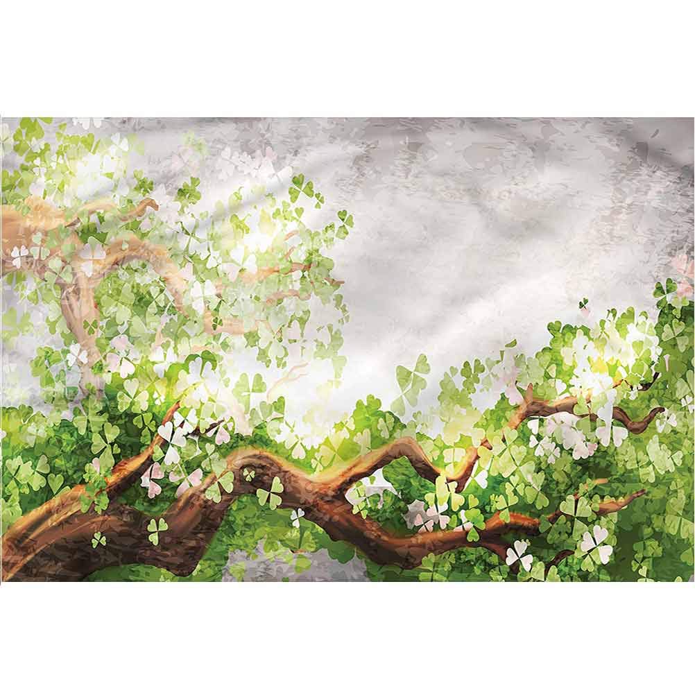 Underwater Backdrop Image Decor Tree,Flowering Branches Clovers for Aquariums L48 X H20 inch