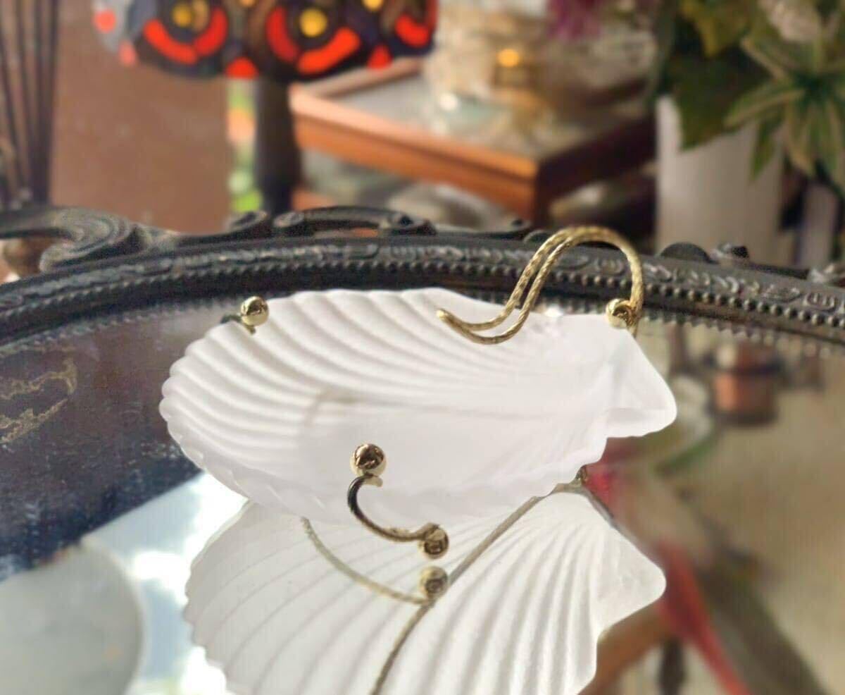 Amazon.co.jp: オシャレ 小物入れ シェル型 お皿 すりガラス 貝殻